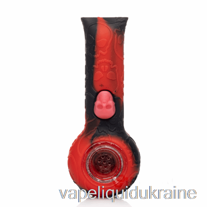 Vape Ukraine Stratus Silicone Skull Hand Pipe Crimson (Black / Red)